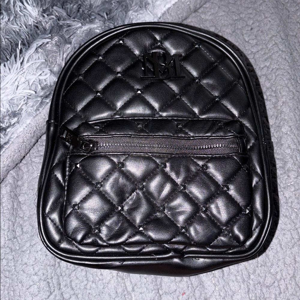 Badgley Mischka Black Quilted Backpack